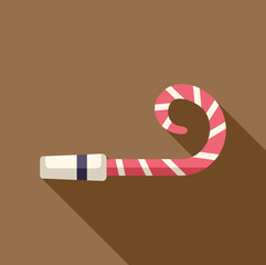 Wall Mural - Festive party blower with white stripes is unrolled and ready to make some noise