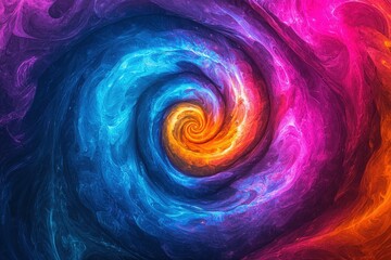 Aufkleber - A dynamic swirl of colors blends blue, purple, and orange, creating an abstract representation of energy and motion