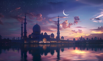 Wall Mural - ramadan Al fitr people ornament background copy space