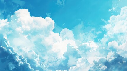 Wall Mural - Blue sky, white cloud, clear abstract. Sunlit air with colorful clouds. Backdrop for wallpaper.