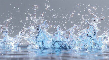 Poster - water splash isolated on white