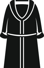 Sticker - Black bathrobe with belt for hotel and spa relaxing