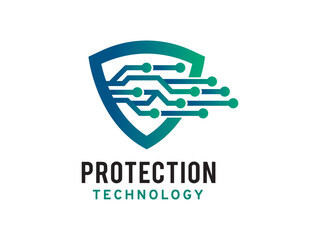 Wall Mural - Protection technology logo symbol or icon template