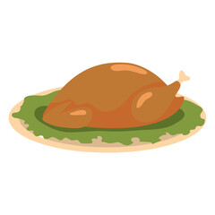 Sticker - roasted chicken on a dish