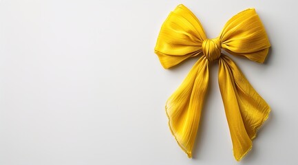 Wall Mural - yellow bow isolated on white background