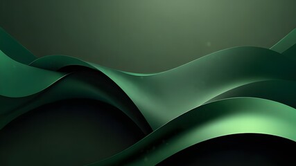 Sticker - Abstract curved green shape on green background with copy space for text. Luxury design style. Generative AI