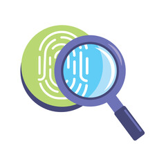 Sticker - magnifying glass with fingerprint