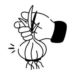 Sticker - Sketchy style icon of onion 