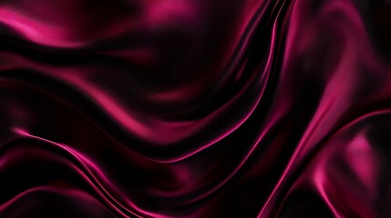Poster - Black dark deep burgundy ruby cherry plum red abstract background Silk satin velvet fabric Elegant luxury rich Curtain drapery fold line wave flow Romance Valentine Birthday Christmas  : Generative AI