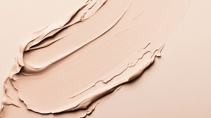 Poster - cosmetic smear texture on pastel beige background : Generative AI