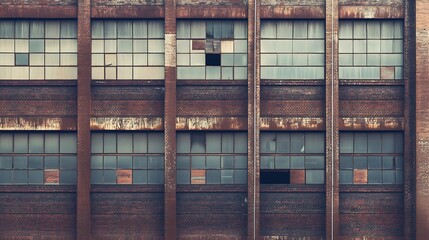 Poster - Large industrial factory facade building : Generative AI