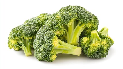 Aufkleber - fresh broccoli isolated on white background closeup : Generative AI
