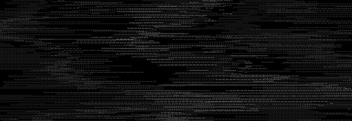 Poster - TV static noise texture. Glitch pixelated random background. Distorted rippled VHS video screen overlay. Grunge fuzzy television interference backdrop. Vector flickering digital pixel video effect