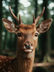 Canvas Print - close-up portrait of a deer in the forest