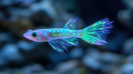 Poster - Vibrant and colorful tropical fish swimming in the ocean