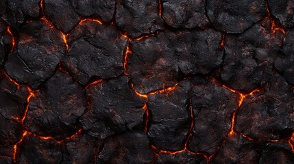 Canvas Print - Fiery volcanic rock texture