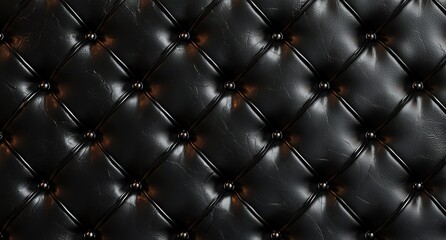 Poster - Luxurious black leather upholstery texture