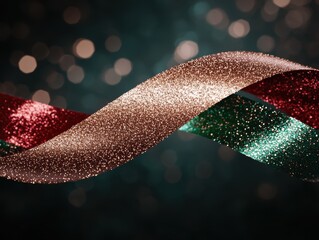 Poster - Sparkling glitter waves in festive colors