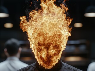 Poster - Fiery explosion engulfing a person