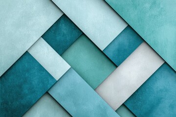 Poster - abstract geometric background in shades of blue and green