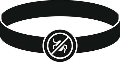 Sticker - Black and white icon of a wristband protecting from insects bites