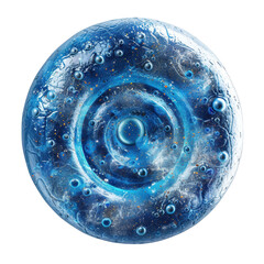 Wall Mural - A blue sphere with a lot of bubbles on it