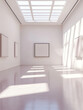 © 沈军 贡 - A white gallery space with skylights