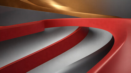 a modern style golden red grey color 3d waves abstract background, banner poster web header backdrop design