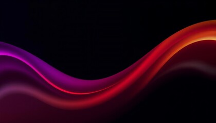Wall Mural - Dark grainy color gradient wave background, purple red yellow blue green colors banner poster cover abstract design, black copy space.