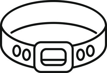 Canvas Print - Simple line drawing of a dog collar with a buckle, perfect for pet shop and animal care visuals