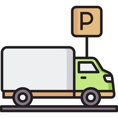 Canvas Print - Truck Parking Sticker