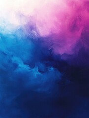 Poster - Serene and mystical abstract gradient artwork featuring a smooth transition from deep blue to vibrant purple hues creating a calming and visually stunning digital landscape