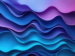Poster - Captivating digital artwork featuring a seamless gradient transformation from deep indigo to electric blue to tranquil turquoise creating a striking and futuristic abstract composition