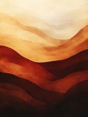 Poster - Earthy Gradient Blending Abstract Pattern with Warm Tones of Brown Terracotta and Beige for Minimalist Design Backgrounds and Textured Surfaces
