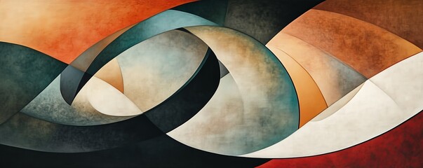 Canvas Print - Abstract geometric painting with overlapping