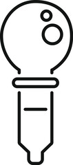 Poster - Simple outline design of a chemical dropper holding liquid, commonly used in laboratory experiments