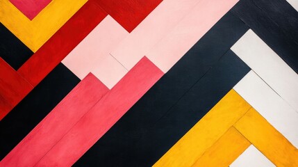 Poster - Energetic and Visually Captivating Zigzag Patterns with Vibrant Color Contrasts Capturing the Essence of Art Deco Revival in a Modern Stylish Aesthetic