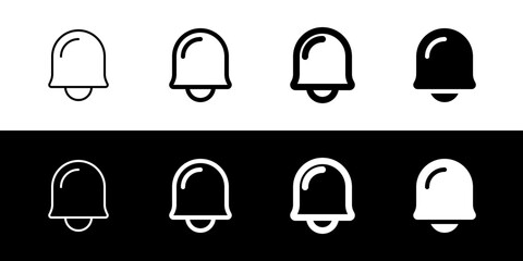 Wall Mural - Vector notification bell icon. Black, white background. Perfect for app and web interfaces, infographics, presentations, marketing, etc.