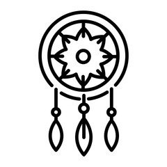 Sticker - A line style icon of dream catcher