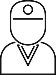 Sticker - Doctor wearing medical uniform with stethoscope in outline style for web, mobile, and infographics