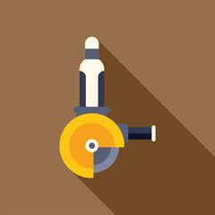 Poster - Angle grinder power tool icon illustrating construction concept with long shadow
