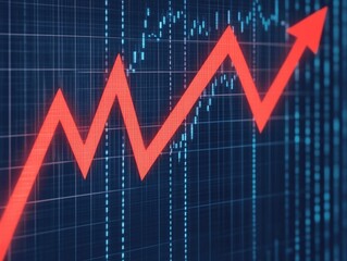 Poster - Downward Trending Market Graph with Red Arrow Illustrating Financial Decline and Economic Crisis  of Business Investment and Trading Data Analytics