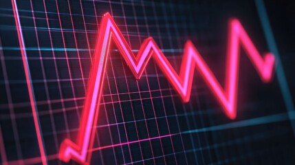 Poster - of a Red Plummeting Line on a Market Screen Representing a Dramatic Market Crash and Rapid Decline in Financial Performance