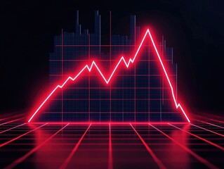 Poster - of a Financial Graph Crashing Through a Digital Screen Depicting Downward Trends in the Market and Economic Decline