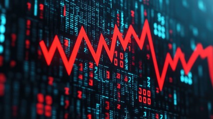 Poster - of a ticker board showing red numbers and downward arrows indicating a market crash or declining values  The image represents the financial crisis economic downturn