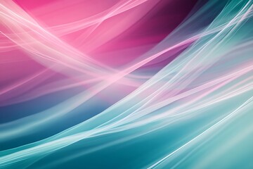 Wall Mural - Abstract Flowing Lines in Pink and Teal