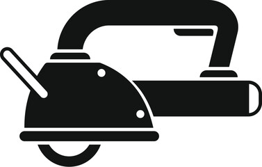 Poster - Angle grinder cutting machine icon in black simple style isolated on white background
