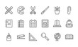 © PixMarket - School stationery line icons, editable stroke, vector eps10 illustration