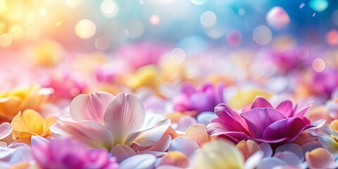 Wall Mural - Sweet color flower petals in soft, blurred style for background , pastel, delicate, gentle, bloom, floral, abstract, soft focus