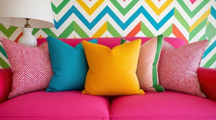 Poster - Chevron pattern, bold wallpaper, modern design Background